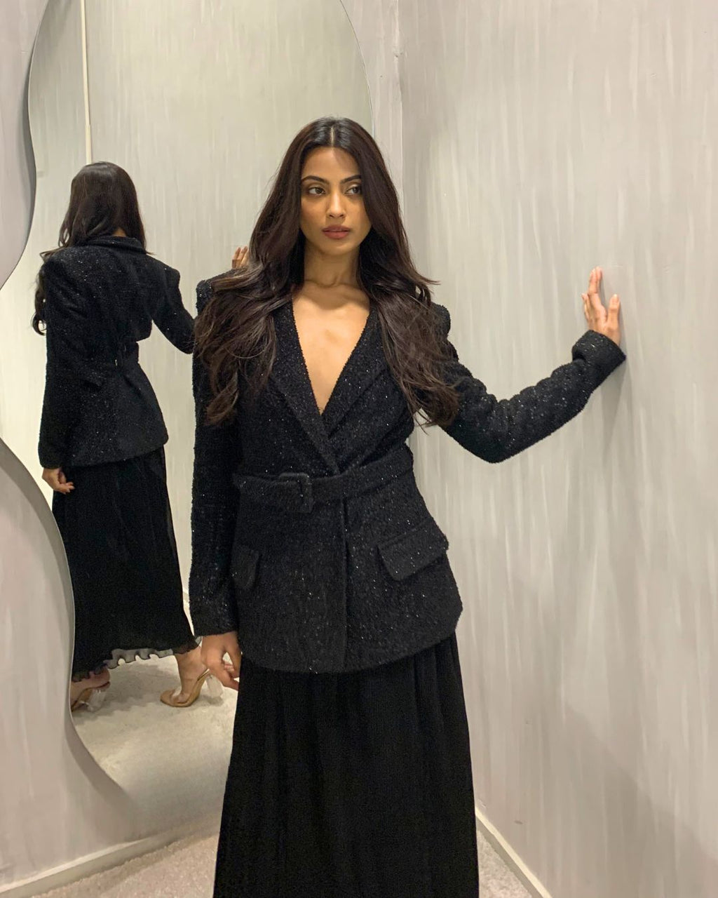 Noir tweed set