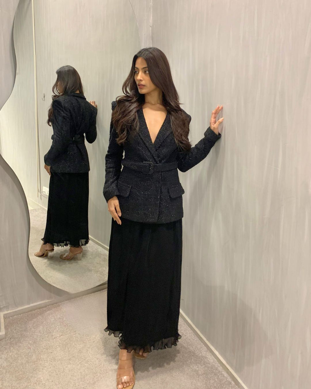 Noir tweed set