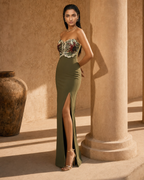 Olive bloom gown