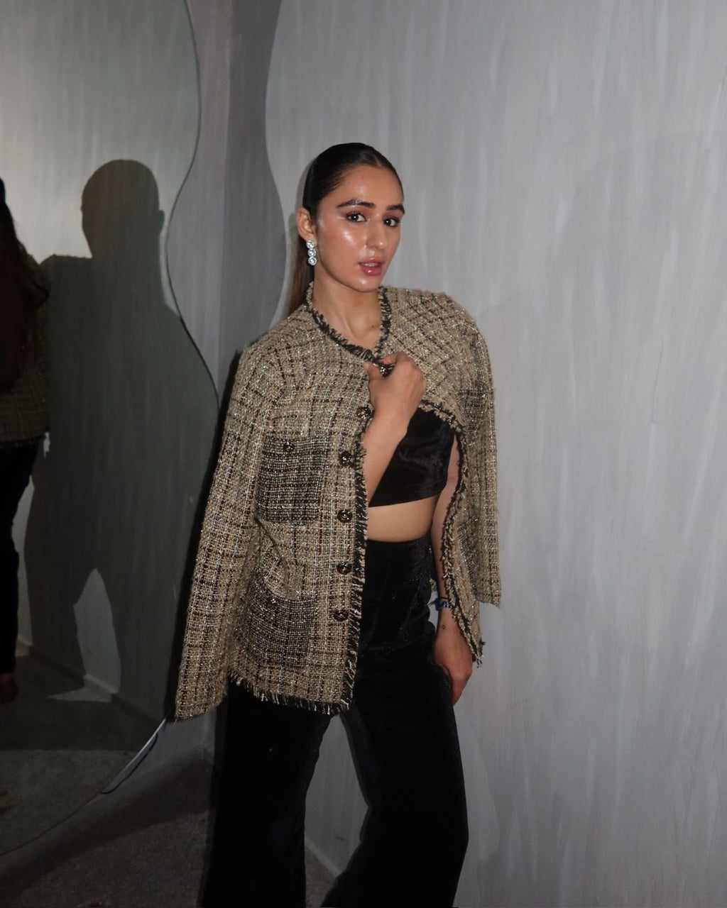 Sifat in our Mocha Tweed Set