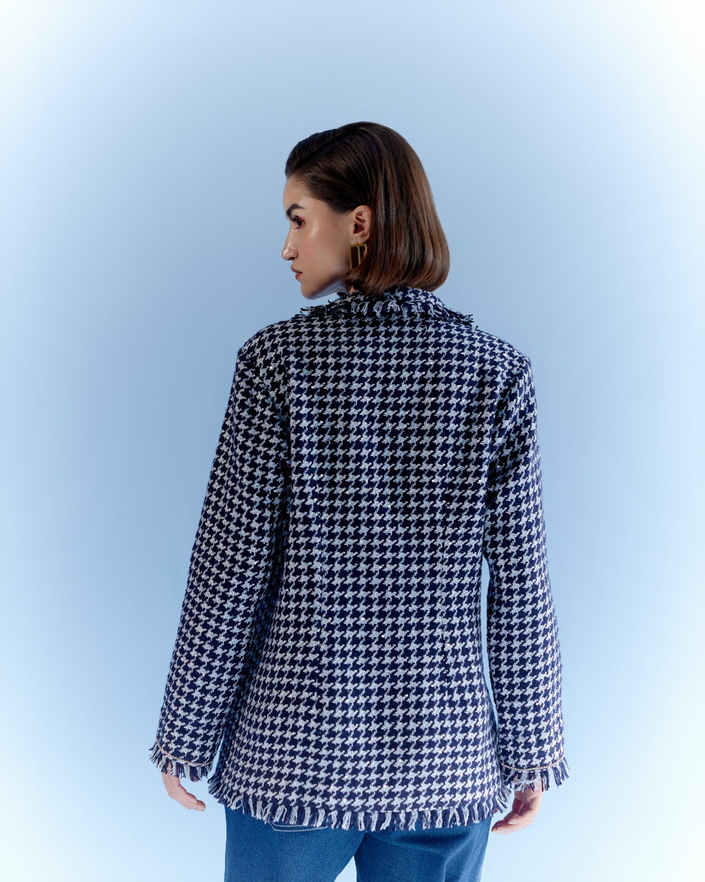 Roshni Bhatia in our Oxford tweed blazer