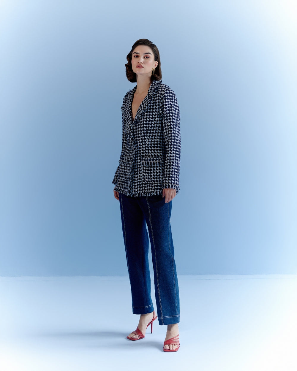 Roshni Bhatia in our Oxford tweed blazer