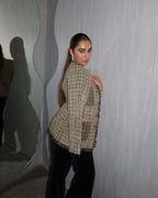 Sifat in our Mocha Tweed Set