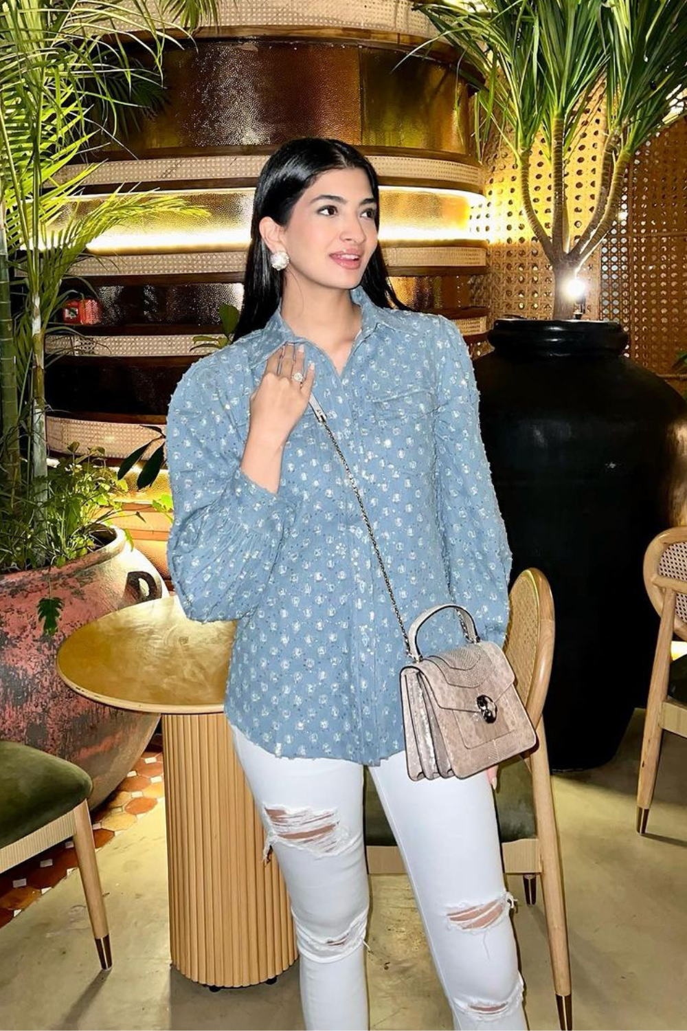 Hanna Khan in our Elara Shirt