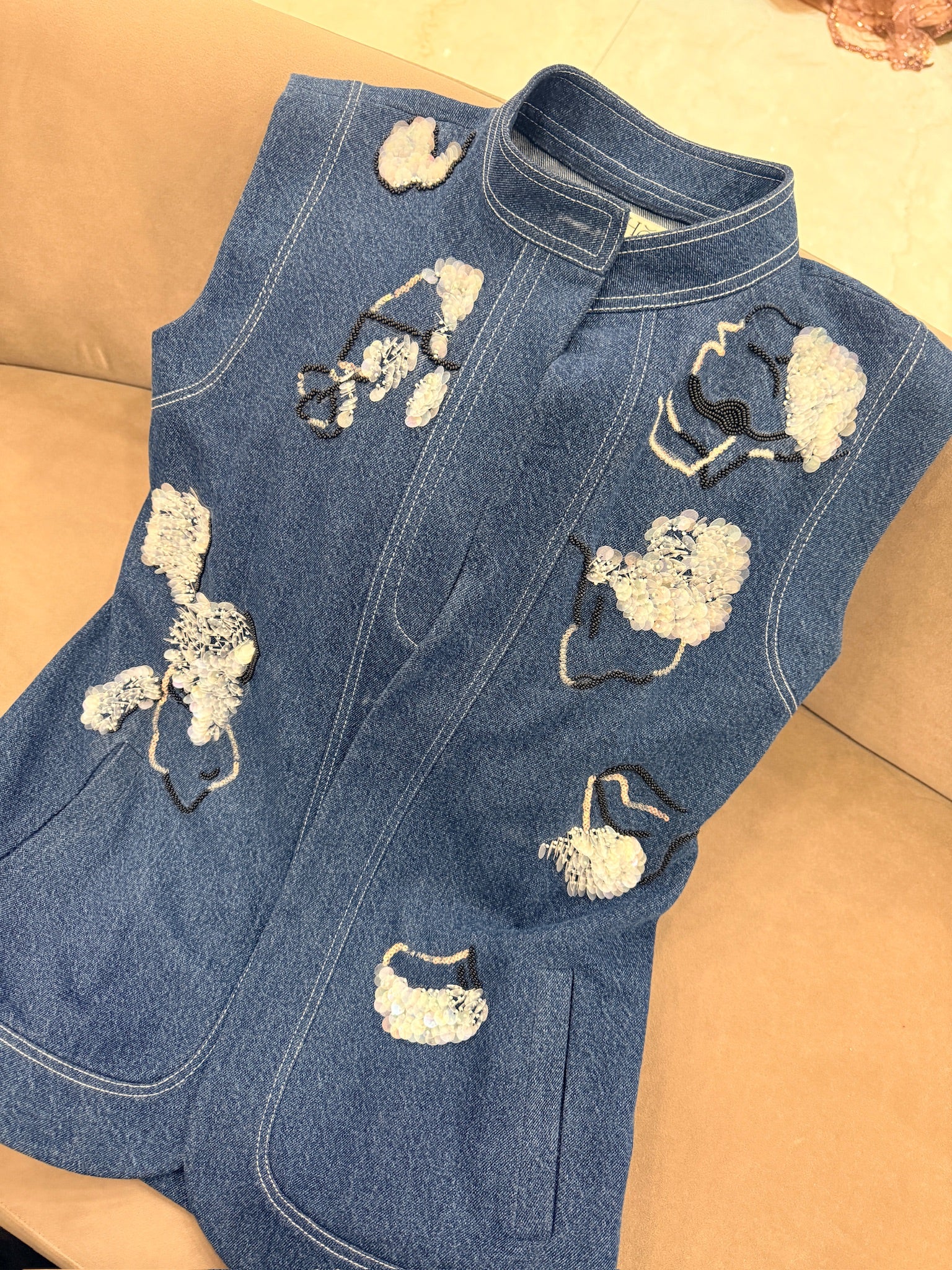 Cloud bloom denim jacket