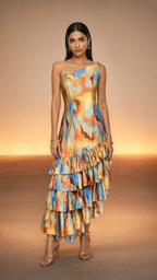 Mirage ruffle dress